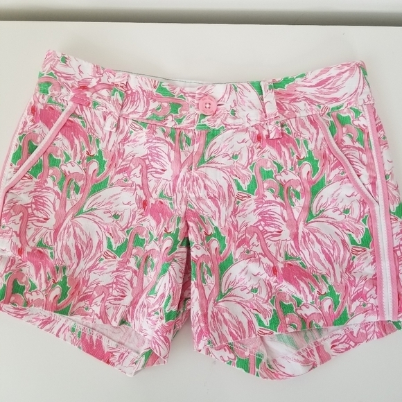 Lilly Pulitzer The Callahan Short Size 00 Pink Colony Flamingo Print - Picture 6 of 13